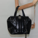 GUCCI Horsebit Hand Bag Enamel Navy 146002 Auth ep8079-22