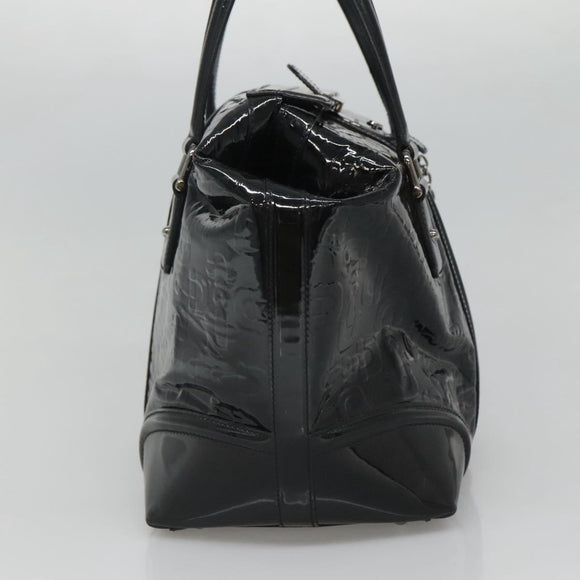 GUCCI Horsebit Hand Bag Enamel Navy 146002 Auth ep8079