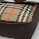 Burberrys Nova Check Shoulder Bag Canvas Beige Gold Auth ep8091-10