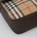 Burberrys Nova Check Shoulder Bag Canvas Beige Gold Auth ep8091-11