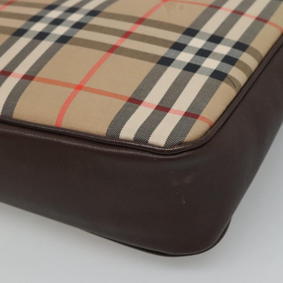 Burberrys Nova Check Shoulder Bag Canvas Beige Gold Auth ep8091