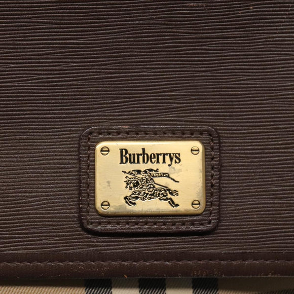 Burberrys Nova Check Shoulder Bag Canvas Beige Gold Auth ep8091