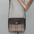 Burberrys Nova Check Shoulder Bag Canvas Beige Gold Auth ep8091-19