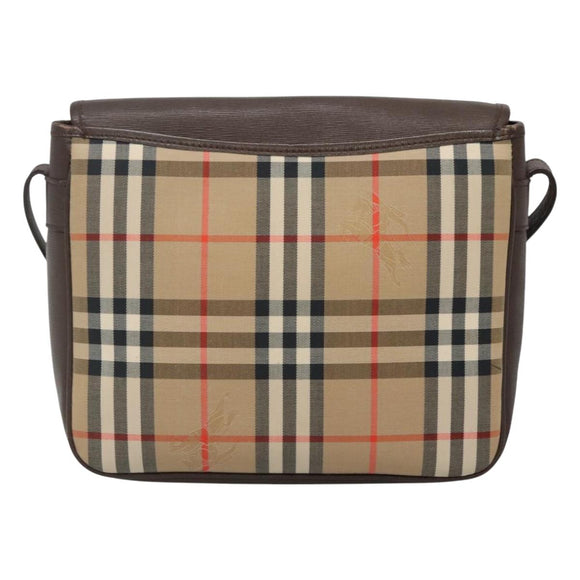 Burberrys Nova Check Shoulder Bag Canvas Beige Gold Auth ep8091