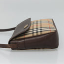 Burberrys Nova Check Shoulder Bag Canvas Beige Gold Auth ep8091-4