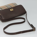 Burberrys Nova Check Shoulder Bag Canvas Beige Gold Auth ep8091-7