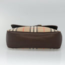 Burberrys Nova Check Shoulder Bag Canvas Beige Gold Auth ep8091-9