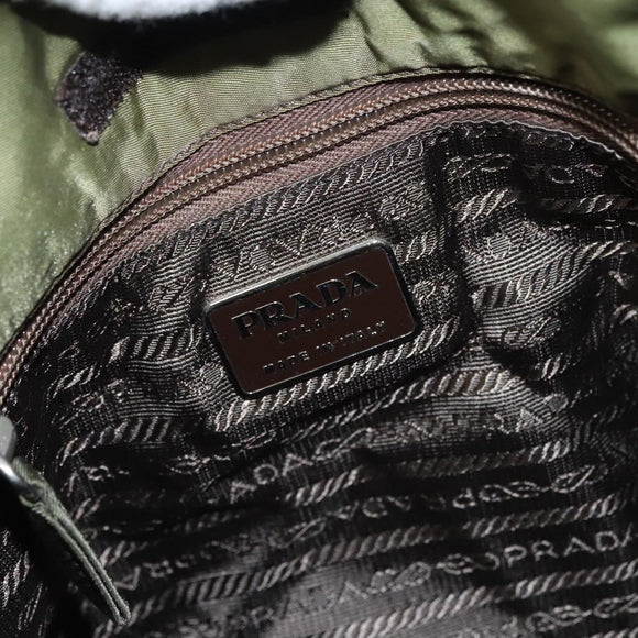 PRADA Shoulder Bag Nylon Khaki Auth ep8092
