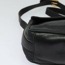 GUCCI Horsebit Shoulder Bag Leather Black Auth ep8101-9
