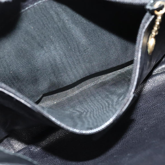 GUCCI Horsebit Shoulder Bag Leather Black Auth ep8101