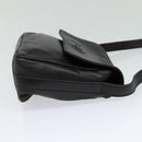 GUCCI Horsebit Shoulder Bag Leather Black Auth ep8101-4