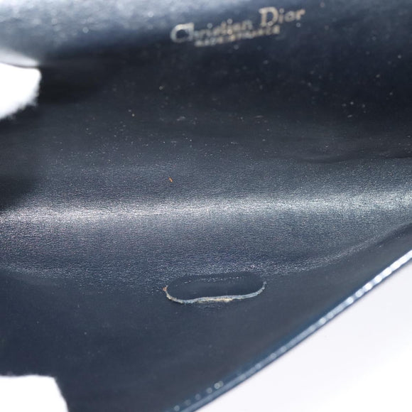 Christian Dior Trotter Canvas Chain Shoulder Bag Navy Auth ep8112