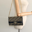 Christian Dior Trotter Canvas Chain Shoulder Bag Navy Auth ep8112-20