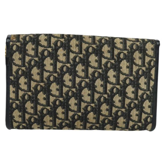 Christian Dior Trotter Canvas Chain Shoulder Bag Navy Auth ep8112