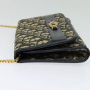 Christian Dior Trotter Canvas Chain Shoulder Bag Navy Auth ep8112-3