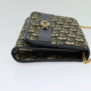 Christian Dior Trotter Canvas Chain Shoulder Bag Navy Auth ep8112-4