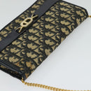 Christian Dior Trotter Canvas Chain Shoulder Bag Navy Auth ep8112-6