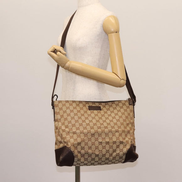 GUCCI GG Canvas Shoulder Bag Beige 110054 Auth ep8114