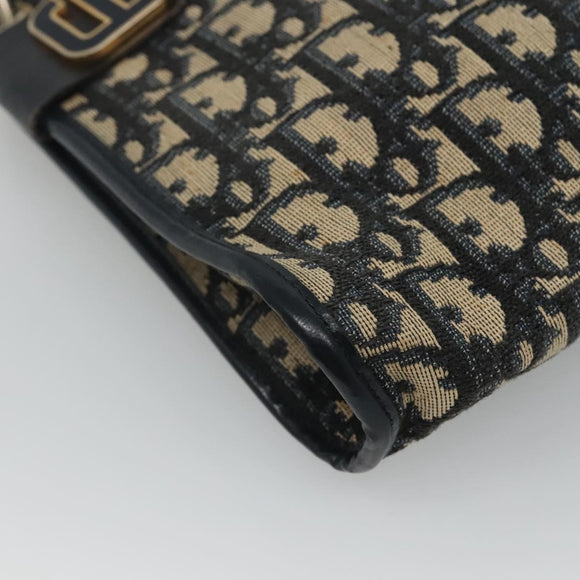 Christian Dior Trotter Canvas Shoulder Bag Navy Auth ep8138