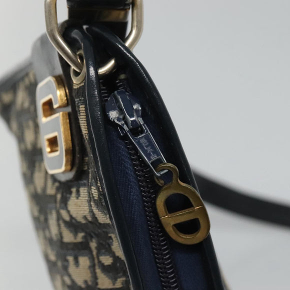 Christian Dior Trotter Canvas Shoulder Bag Navy Auth ep8138