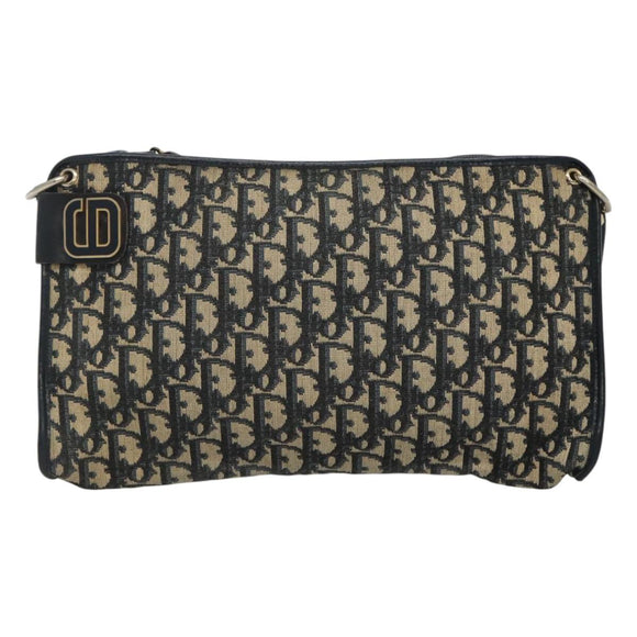 Christian Dior Trotter Canvas Shoulder Bag Navy Auth ep8138