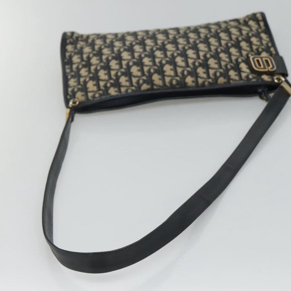 Christian Dior Trotter Canvas Shoulder Bag Navy Auth ep8138