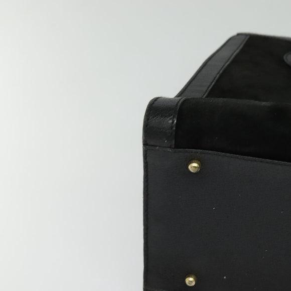 GUCCI Bamboo Hand Bag Suede Black Gold 002 1186 0260 Auth ep8145