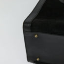 GUCCI Bamboo Hand Bag Suede Black Gold 002 1186 0260 Auth ep8145-15