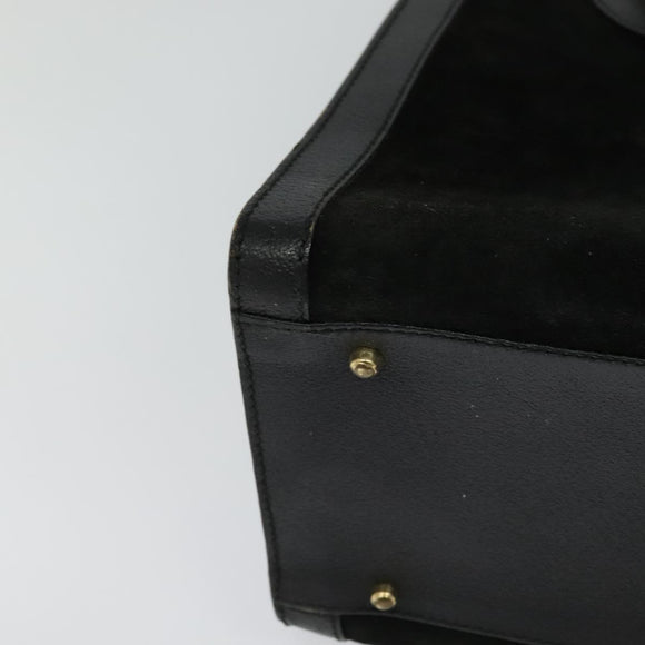 GUCCI Bamboo Hand Bag Suede Black Gold 002 1186 0260 Auth ep8145