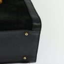 GUCCI Bamboo Hand Bag Suede Black Gold 002 1186 0260 Auth ep8145-16