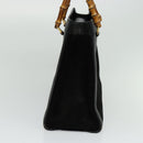 GUCCI Bamboo Hand Bag Suede Black Gold 002 1186 0260 Auth ep8145-3