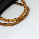 GUCCI Bamboo Hand Bag Suede Black Gold 002 1186 0260 Auth ep8145-7