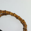 GUCCI Bamboo Hand Bag Suede Black Gold 002 1186 0260 Auth ep8145-8