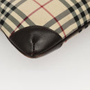 BURBERRY Nova Check Shoulder Bag Nylon Beige Brown Silver Auth ep8167-15