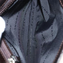 BURBERRY Nova Check Shoulder Bag Nylon Beige Brown Silver Auth ep8167-10