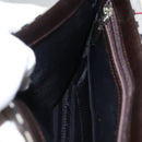 BURBERRY Nova Check Shoulder Bag Nylon Beige Brown Silver Auth ep8167-19