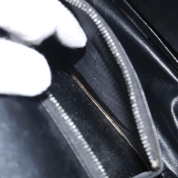 GUCCI Shoulder Bag Leather Black Gold Auth ep8168