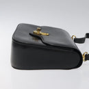 GUCCI Shoulder Bag Leather Black Gold Auth ep8168-3