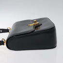 GUCCI Shoulder Bag Leather Black Gold Auth ep8168-4
