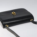 GUCCI Shoulder Bag Leather Black Gold Auth ep8168-6