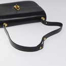 GUCCI Shoulder Bag Leather Black Gold Auth ep8168-7