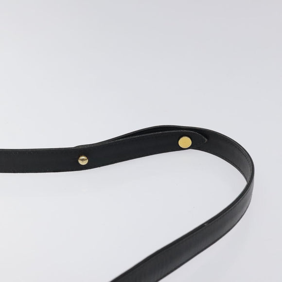 GUCCI Shoulder Bag Leather Black Gold Auth ep8168