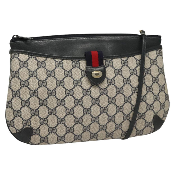 GUCCI GG Supreme Shoulder Bag PVC Navy Gold 39 02 026 Auth ep8170