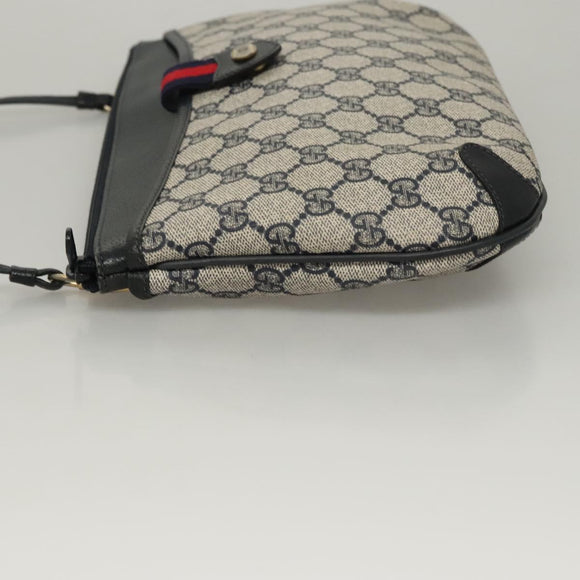 GUCCI GG Supreme Shoulder Bag PVC Navy Gold 39 02 026 Auth ep8170