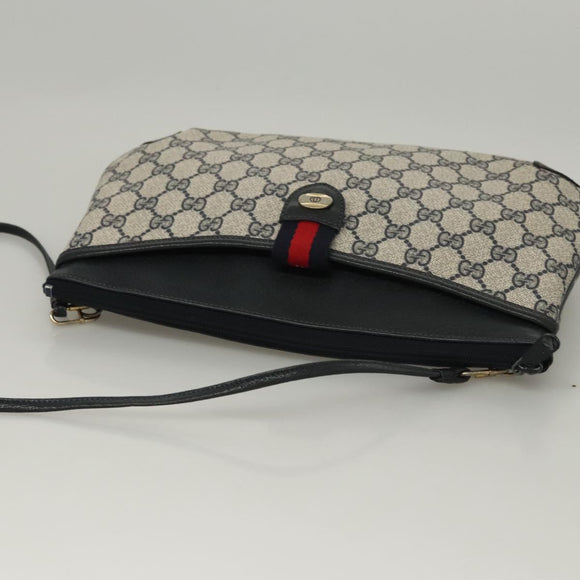 GUCCI GG Supreme Shoulder Bag PVC Navy Gold 39 02 026 Auth ep8170