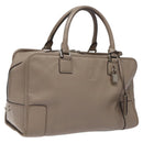LOEWE Anagram Amazona 36 Hand Bag Leather Beige Silver Auth ep8171-1