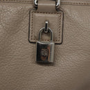 LOEWE Anagram Amazona 36 Hand Bag Leather Beige Silver Auth ep8171-17