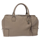 LOEWE Anagram Amazona 36 Hand Bag Leather Beige Silver Auth ep8171-13