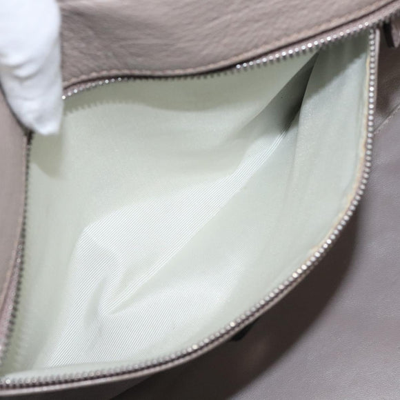 LOEWE Anagram Amazona 36 Hand Bag Leather Beige Silver Auth ep8171