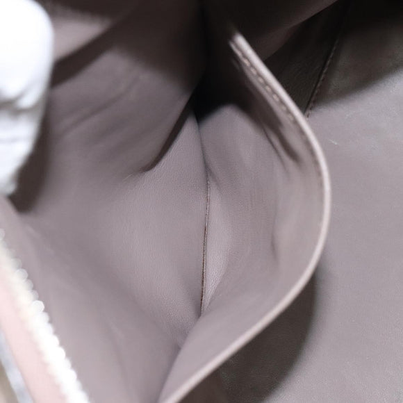 LOEWE Anagram Amazona 36 Hand Bag Leather Beige Silver Auth ep8171